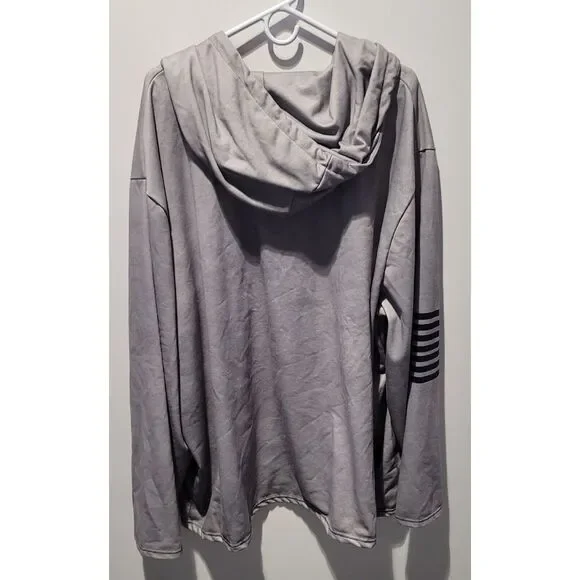 Men's Plus Size Patriotic Hoodie with American Flag Print Pullover‎ 5XLGray - Picture 2 of 7